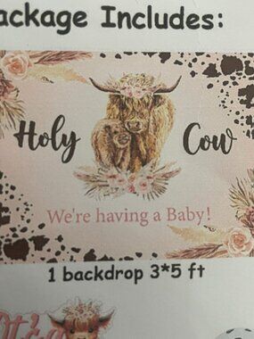 Holy Cow Baby Shower Party Backdrop